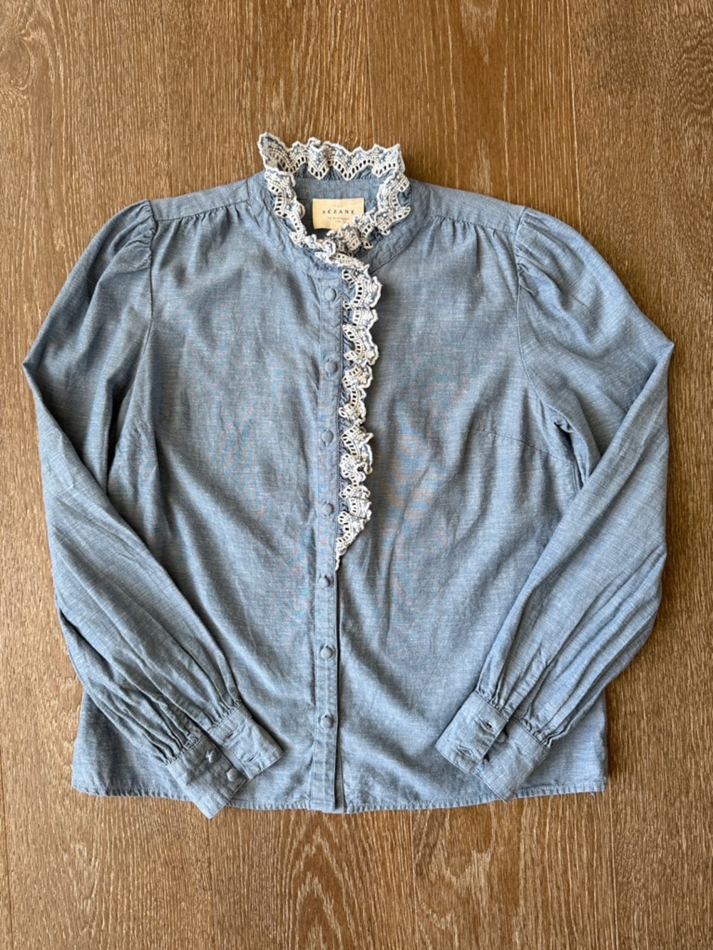 Stunning Sezane lace trim top